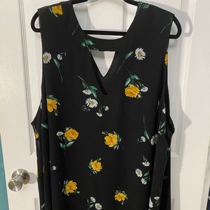 Black blouse with flowers prints